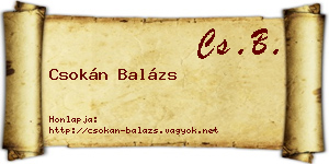 Csokán Balázs névjegykártya