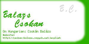 balazs csokan business card